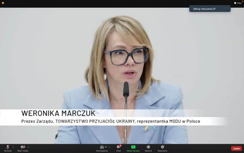Президентка Міжнародної Амбасади Жінок-Підприємниць Вероніка Марчук організувала прес-брифінг у Варшаві
